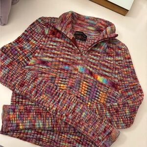 Urban Outfitters Colorful Knit Zip-Up Top